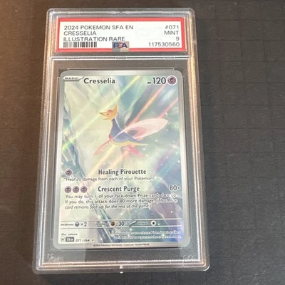 POKEMON PSA 9 CRESSELIA ILLUSTRATION RARE 071/064 SHROUDED FABLE ENG 2024! - Image 1 of 2