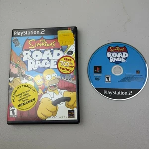 The Simpsons Road Rage PS2 PlayStation 2 Etiqueta Negra Sin Manual, Probado - Imagen 1 de 2