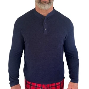 New Bonobos Dark Blue Collarless Long Sleeve Knit Pullover Sweater Men XL NWOT - Picture 1 of 6