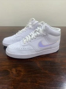 Nike Court Vision Mid Womens Size 8.5 Shoes FD0819 100 White Silver - Picture 1 of 11