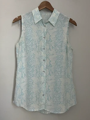 Blusa para mujer Equipment con botones delanteros talla XS seda piel de serpiente sin mangas Foto 1 de 4