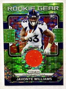 2021 Panini Prizm #RG-15 Javonte Williams Rookie Gear Neon Green Pulsar Broncos  - Picture 1 of 2