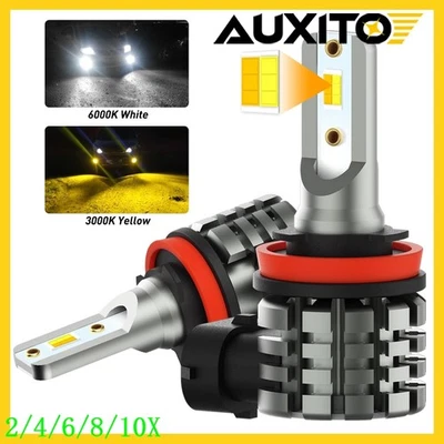 Dual Color H16 H8 LED H11 Fog Driving Light Lamps 3000K 6000K Super Bright 2/10x - Image 1 of 4