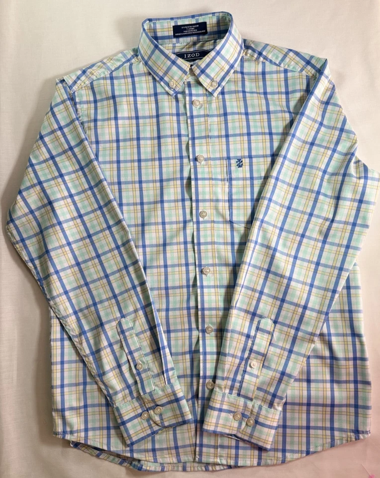 IZOD Niño Cuadros Manga Larga Abotonada Talla L (14/16) Foto 1 de 4