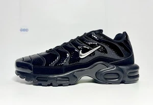 Mens Nike Air Max TN Tuned Plus 1 Metallic Gloss Shiny Black Volt Various Sizes - Picture 1 of 21