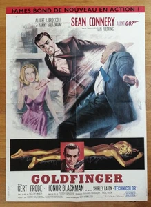 JAMES BOND 007 GOLDFINGER affiche cinema originale 80x60 cm '65 movie poster - Imagen 1 de 1