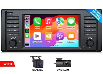 DVR+Für BMW 5er E39 1995-2003 7" Autoradio Navi Android 14 CarPlay DSP Bluetooth - Bild 1 von 4