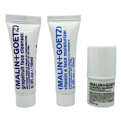 Malin + Goetz New York 3-Piece Travel Set Cleanser Moisturizer Deodorant - Image 1 of 4