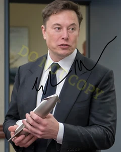 FOTO AUTÓGRAFA FIRMADA POR ELON MUSK TESLA SPACE X FIRMA 8x10 REIMPRESIÓN - Imagen 1 de 1