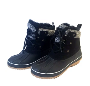 Khombu Lace-Up Women's Waterproof Insulated Winter Faux Fur Sneaker Boots Size 8 - Picture 1 of 15