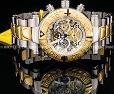 Invicta Men Subaqua Noma I Skeleton Swiss Chronograph Two Tone Gold Silver Watch