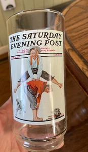 Norman Rockwell Saturday Evening Post Arby’s Collector Glass “LeapFrog” - Picture 1 of 5