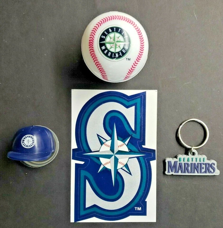 Seattle Mariners Baseball Vending Charms Lot of 4 Ball, Helmet, Key Chain 295 - Image 1 of 1