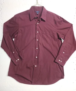 Camicia Croft & Barrow uomo media 15 1/2 - 16 marrone manica lunga casual colletto - Foto 1 di 14