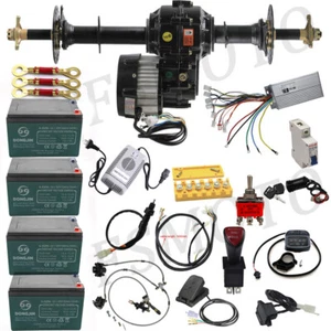 Kit de eje diferencial trasero 30"" 34"" 40"" 48V 1000W caja de engranajes de motor para Go Kart EE. UU. - Imagen 1 de 60