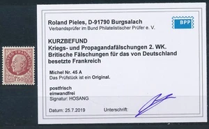 Kriegspost-Fä für Frankreich 1941** 1,50 F Petain Michel 45 A Befund (S17921) - Picture 1 of 1