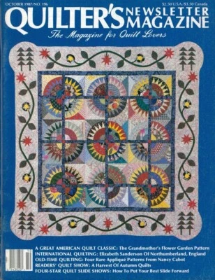Quilter's Newsletter Magazine Oct 1987 Cabot Appliques 4 Star Designing Hexagon - Image 1 of 4