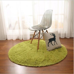 Living room Carpet Bedroom Floor Mat Circle Round Soft Shaggy Area Round #