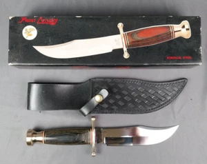 Frost Cutlery Texas Bowie Knife 11.25" Surgical Steel Wood Handle w/ Sheath - Picture 1 of 15