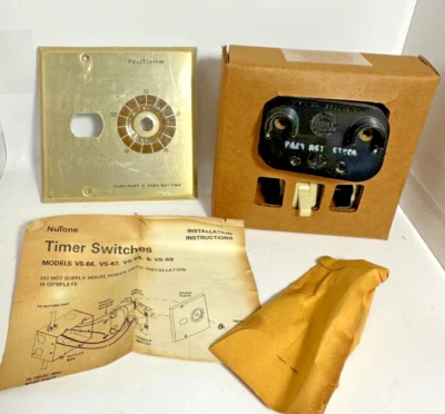 Interruptor de tiempo Nutone VS-68 temporizador de 3 minutos y 1 control de encendido/apagado para caja de 2 velocidades Foto 1 de 3