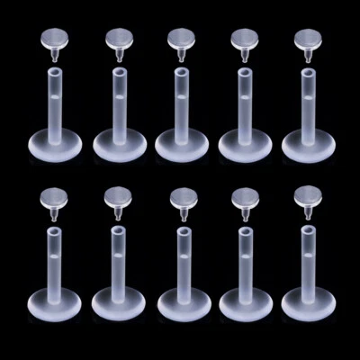 20X 1,2mm & 1,6mm Bioflex PTFE Labret Ohr Lippe PIERCING Stecker System Retainer - Bild 1 von 4
