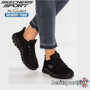 SKECHERS DAMENSCHUHE KOMPLETT SCHWARZ DAMEN MEMORY FOAM GYM SKETCHERS SNEAKER UK 4 6 - Bild 1 von 9