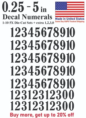 1-10 5x+ School Book Outdoor Vinyl Decal Numbers for Mailbox Door Address Locker - Image 1 of 4