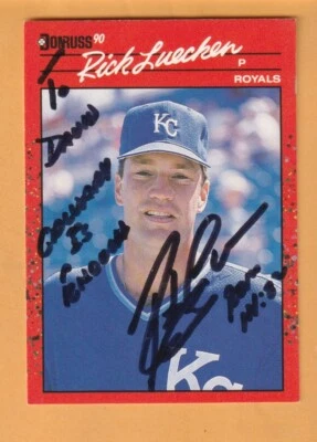 Rick Luecken Kansas City Royals AUTO Signed 1990 Donruss Texas A&M Aggies - Image 1 of 2