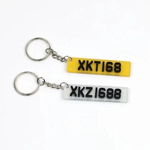 Personalised Car Number Plate Keyring | Car Reg Keychain Gift New Driver - Picture 1 of 6