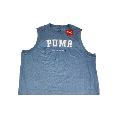 Camiseta sin mangas azul sin mangas con cuello redondo gráfica PUMA para mujer Plus 3X nueva Foto 1 de 4