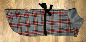 Greyhound / Whippet / Italian Greyhound coats, Grey Tartan Wool Blend Check - Picture 1 of 4