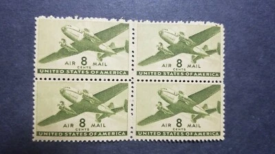 US 1944 Air Mail Block of 4 Scott # C26,VF-XF MLH**OG  - Image 1 of 2
