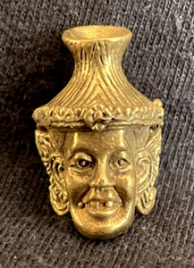 Statuette figurine laiton bouddhisme BOUDDHA MASQUE KUNST Thaïlande b173' - Picture 1 of 5