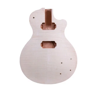 DIY Electric Guitar Body Replacement LP Style Set In Mahogany Wood Flame Maple - Picture 1 of 2