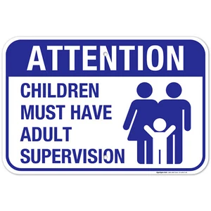 Children Must Have Adult Supervision Sign, Pool Sign, - Picture 1 of 79