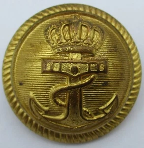 Large, Open Backed:"ROYAL DUTCH NAVY BRASS BUTTON" (24mm, Netherlands, Holland) - Picture 1 of 3
