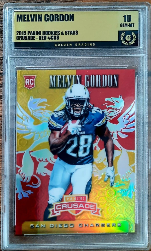 Melvin Gordon 2015 Rookies & Stars Crusade RC Red Prizm /99 GG 10 Gem Mint - Image 1 of 2