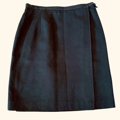 Falda envolvente lápiz 100 % algodón negra vintage Enrico Fratelli cremallera lateral talla 8 Foto 1 de 4