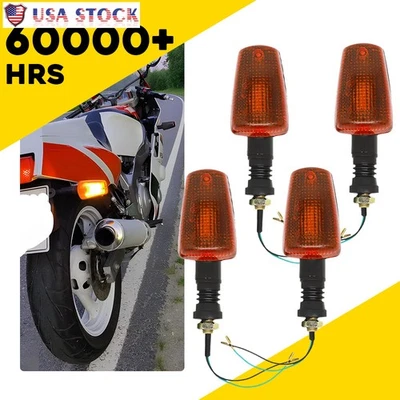 4x Motorcycle Turn Signal Blinker Lights Indicator Amber For Yamaha TW200 XT225 - Image 1 of 4