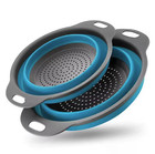 2pcs Foldable Silicone Drain Basket Fruit Vegetable Washing Strainer - NEW