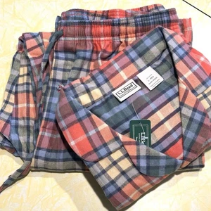 LL Bean Damen Pyjama Scotch Plaid Flanell 2-teilig Pyjama Set Washed Buchanan L - Bild 1 von 8