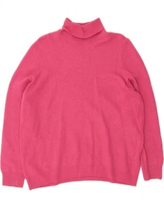 MARKS & SPENCER Womens Roll Neck Jumper Sweater UK 20 3XL Pink Wool DL30 - Picture 1 of 5
