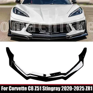 Front Lip w/ Side Extension Winglets For Corvette C8 Z51 Stingray 2020-2025 ZR1 - Picture 1 of 6