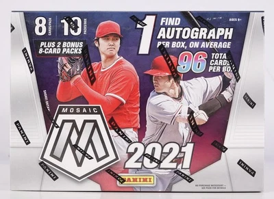 2021 Panini Mosaic Baseball 96-Card Mega Box (Reactive Yellow Parallels!) - Image 1 of 2