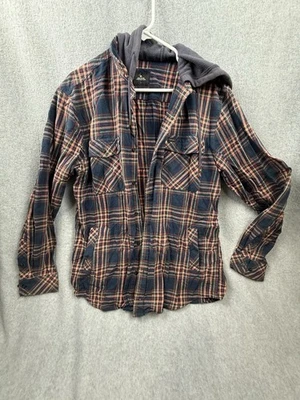 Rip Curl Shirt Men’s Large Blue Flannel Hoodie - Image 1 of 4