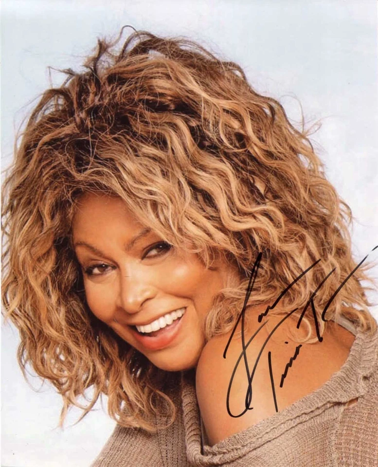 TINA TURNER, RARE, COLLECTOR'S PHOTO, LEGENDARY AUTHOGRAPH ,8.5x11 REPRINT - Image 1 of 1