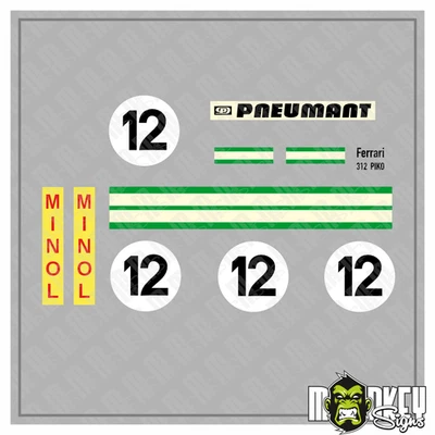 10-teiliges Aufkleber-Set für Ferrari 312 – passend für PIKO DDR Modell - Bild 1 von 2