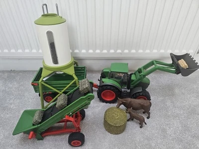SCHLEICH Farm World Tractor, Trailer & Feeding Silo Bundle - Excellent Condition - Image 1 of 4