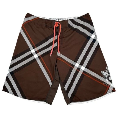 Boardshorts Y2K Billabong Signature Joel Parko Para Hombres 40 De Colección Surf Marrón A Cuadros Foto 1 de 4