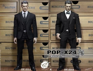 POP Toys Action Figure Business Tuta Nera con Papillon POP-X24B - Foto 1 di 9